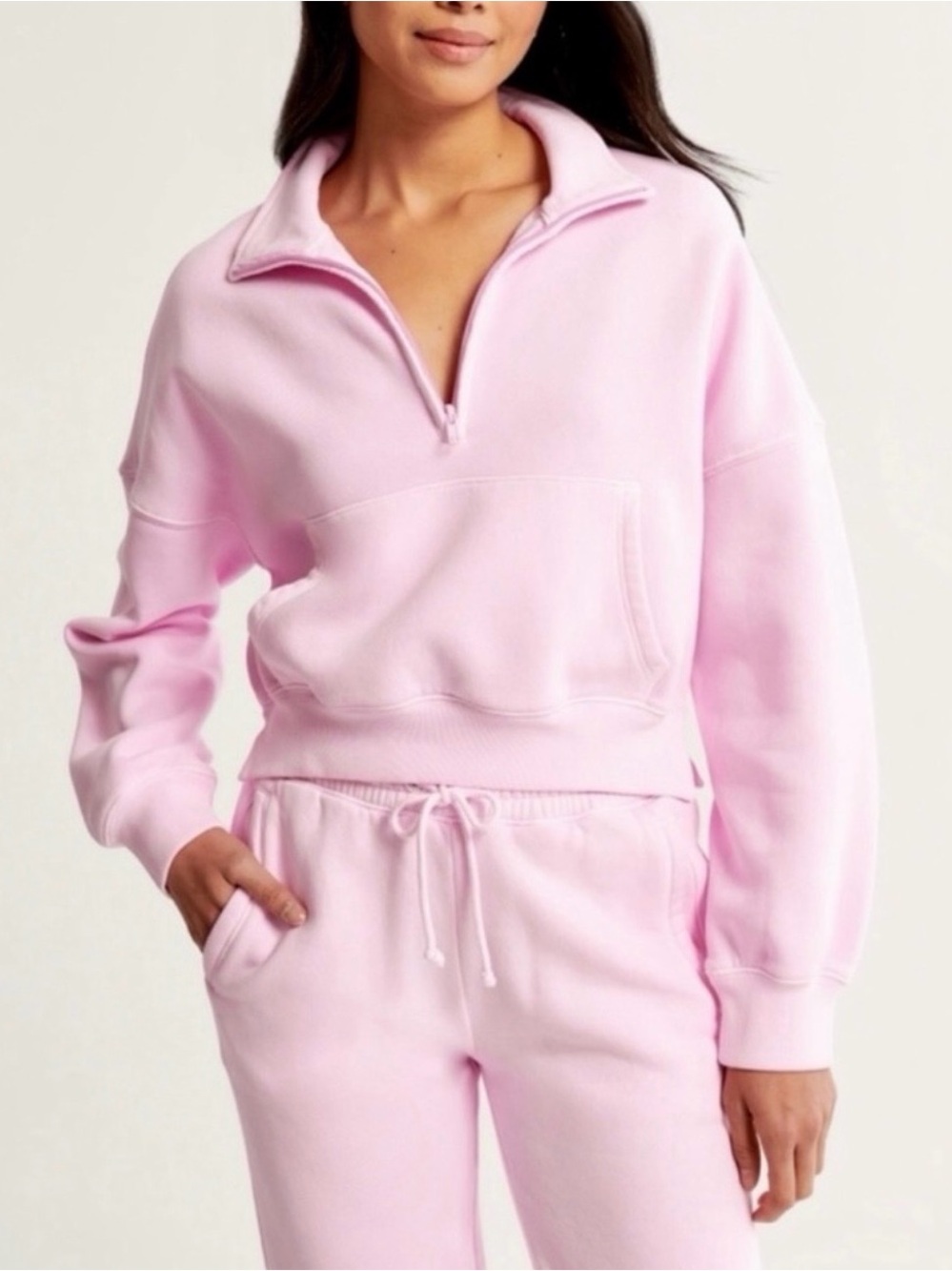 Abercrombie & Fitch Mini Sunday Half-Zip in Light Pink